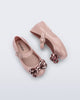 Top and side view of a pair of pink Sweet Love Glam baby ballerinas with bow