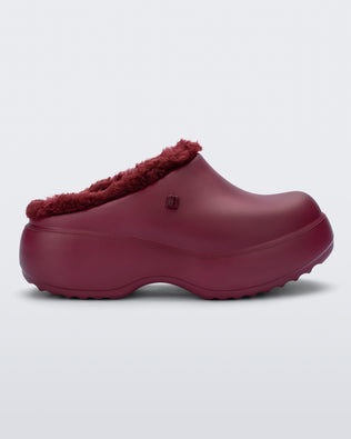 Product element, title Free Clog Fluffy Platform in Red
 price $77.40