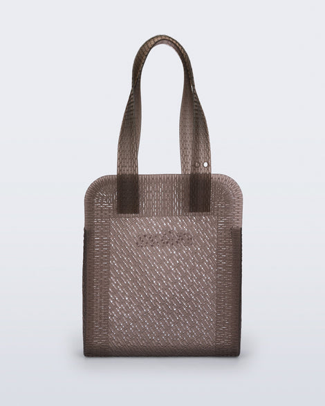 back view of a brown Harper bag with shoulder straps
