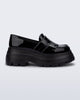 Side view of a black Royal Plus platform loafer