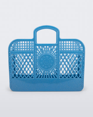 Product element, title Jelly Beach Bag in Glitter Blue
 price $99.00