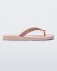 Side view of a pink with pink glitter strap Sun Long Beach flip flop