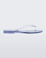 Side view of a clear Harmonic Jelly flip flop