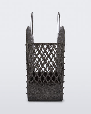 Side view of the glitter black Bag + Bimba y Lola