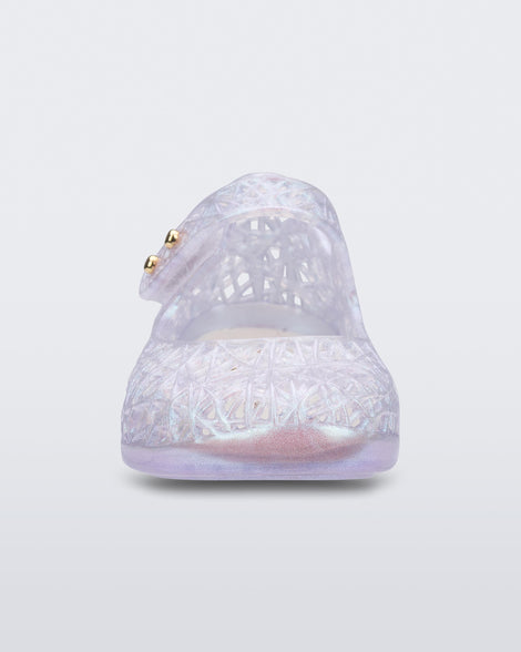 Front view of a pearly white Campana Zig Zag baby flat