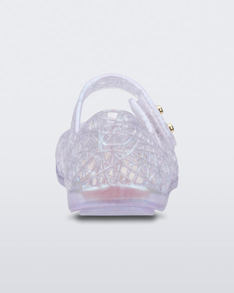 Back view of a pearly white Campana Zig Zag baby flat