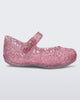 Side view of a glitter pink Campana baby flat