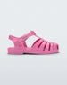 Side view of a pink Mini Melissa Possession sandal with a fisherman sandal design