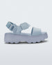Side view of a light blue Melissa Kick Off platform sandal with a front and ankle strap