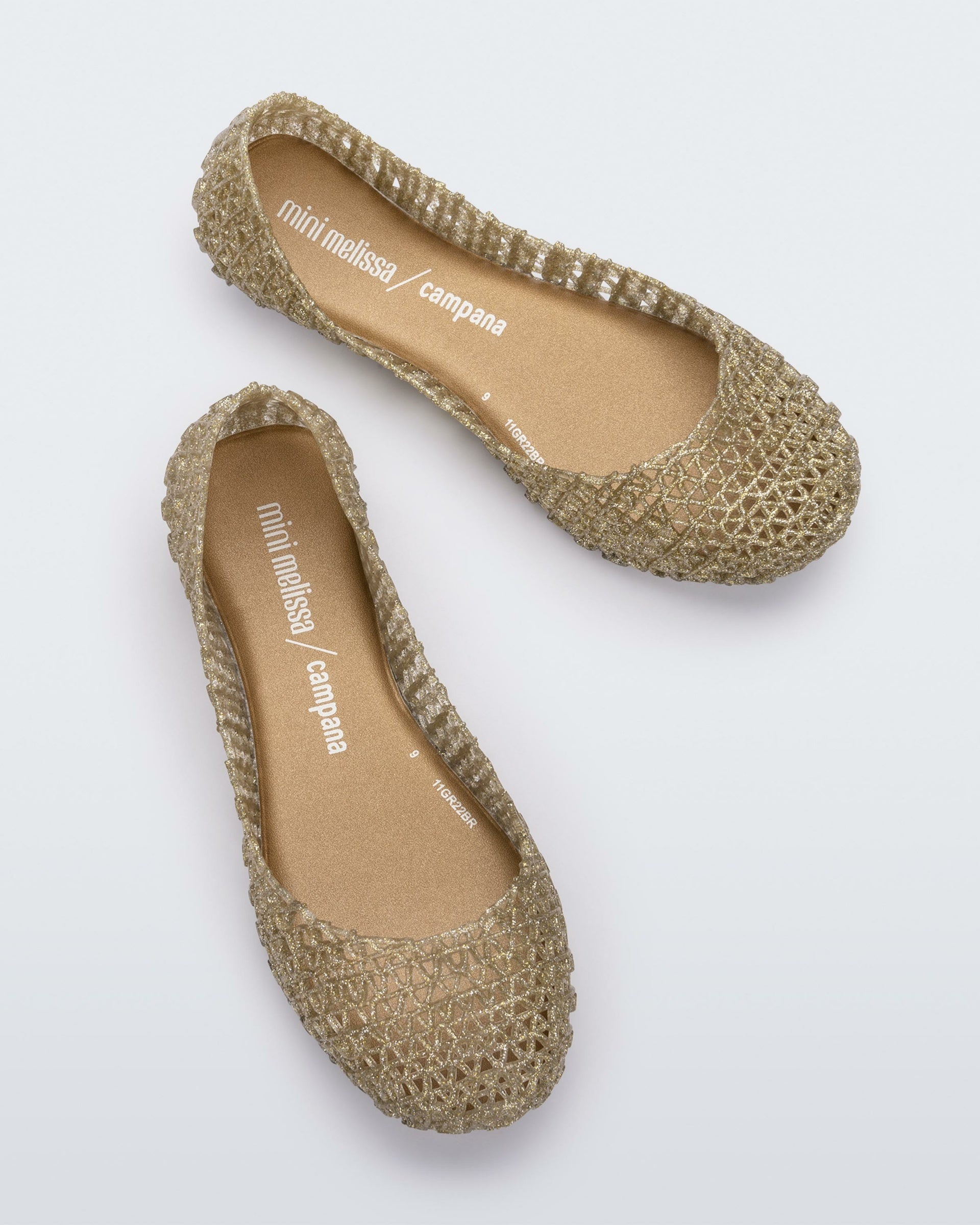 Campana Flat in Red Glitter for Kids | Mini Melissa Shoes US