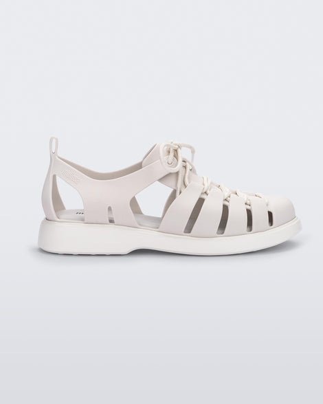 Side view of a white Match sneaker sandal