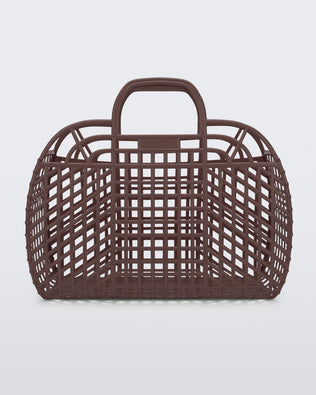 Back view of a brown Refraction bag with handles