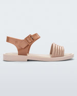 Side view of a beige Mar Wave women's sandal.