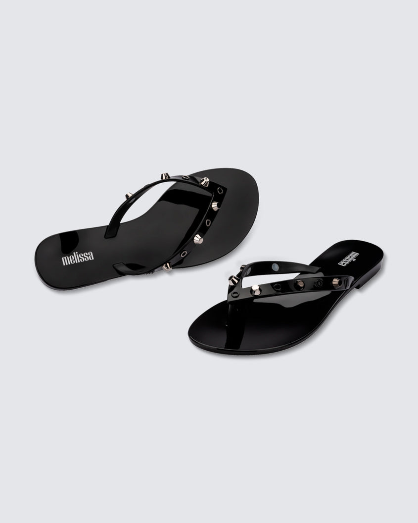 Melissa flip shop flops black