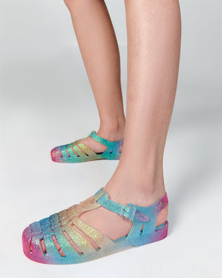Product element, title Possession in Blue/Pink Glitter
 price $99.00