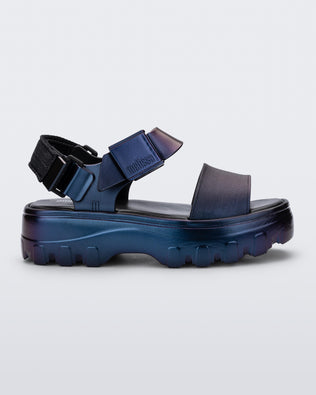 Product element, title Kick Off Sandal in Metallic Blue
 price $83.30