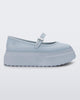 Side view of a light blue Soft Ballerina Platform flat