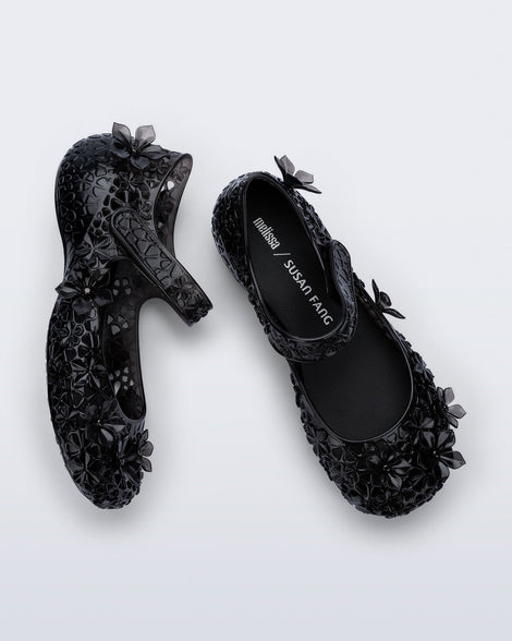 Luna Bloom Flat in Clear Black | Melissa Shoes US
