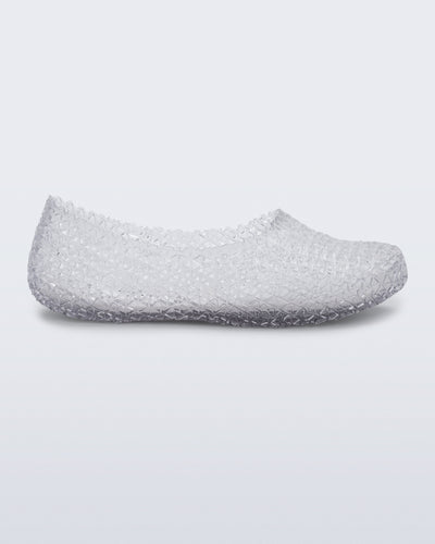 Side view of a clear Campana Papel Hug flat
