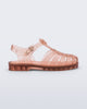 Side view of a transparent beige/pink Possession kids sandal