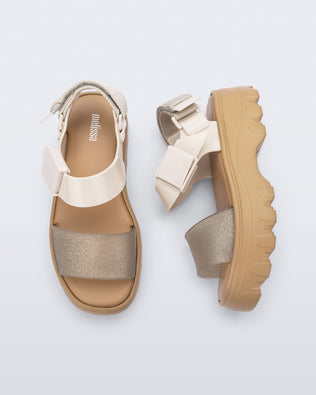 Product element, title Kick Off Sandal in Beige/Glitter
 price $125.00