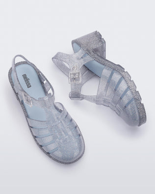 Product element, title Possession Heel in Glitter Clear
 price $99.00
