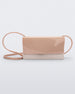 Front view of the Melissa party handbag in beige with braided strap.