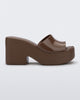 Side view of a brown Posh platform heel