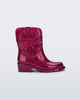 Side view of a glitter pink Texas kids boot