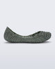 Side view of a  glitter green Campana kids flat