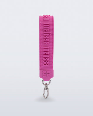 Front view of a pink M Lover Charm with the Melissa logo