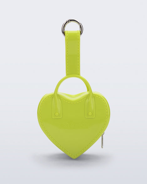 Back view of a green Heartbeat Pocket bag charm