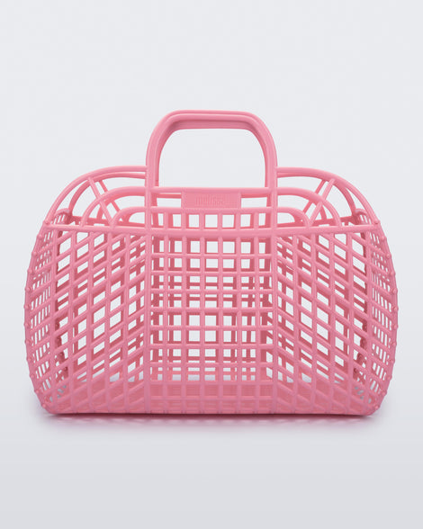 Back view of a pink Refraction bag with handles