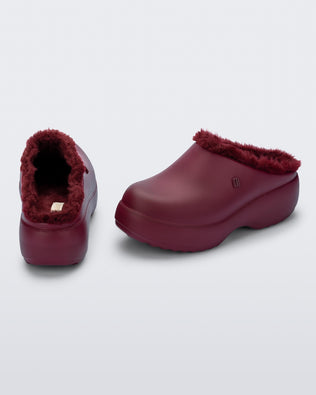 Product element, title Free Clog Fluffy Platform in Red
 price $77.40