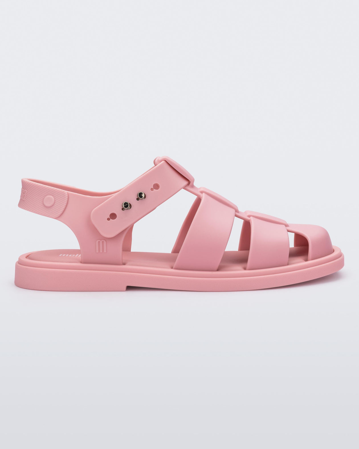 Side view of a pink Emma women's sandal.