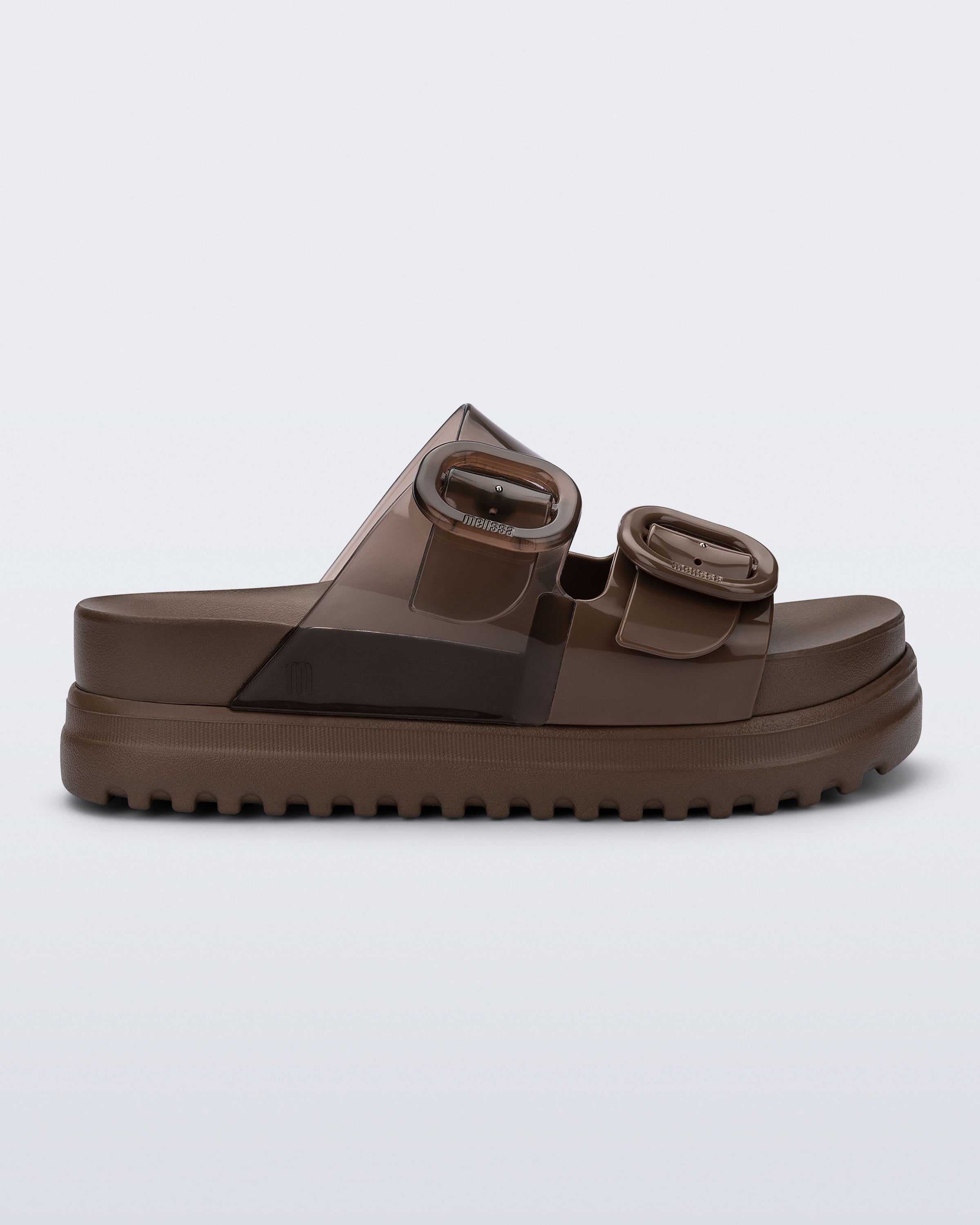Cozy Platform Slide in Black/Tortoise | Melissa Shoes US
