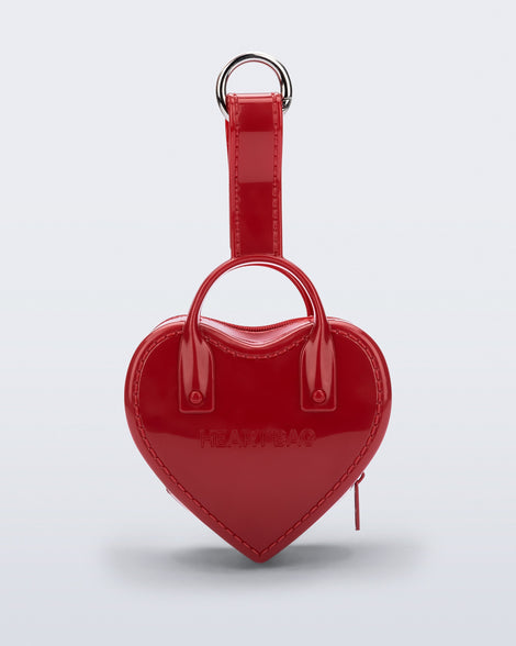 Back view of a red Heartbeat Pocket bag charm