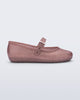 Side view of a glitter pink Soft Ballerina kids flat