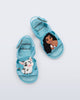 Top view of a pair of blue Colorland Moana baby sandals