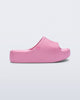 Side view of a pink Free Platform Slide kids sandal