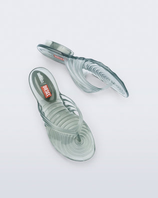 Product element, title Quantum Flip Flop in Transparent Green
 price $149.00