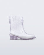 Side view of a clear Texas kids boot