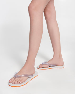 Product element, title Flip Flop Airflow in White/Orange
 price $49.00