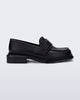 Side view of a black Spencer loafer