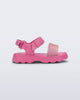 Side view of a pink baby Kick Off Sandal