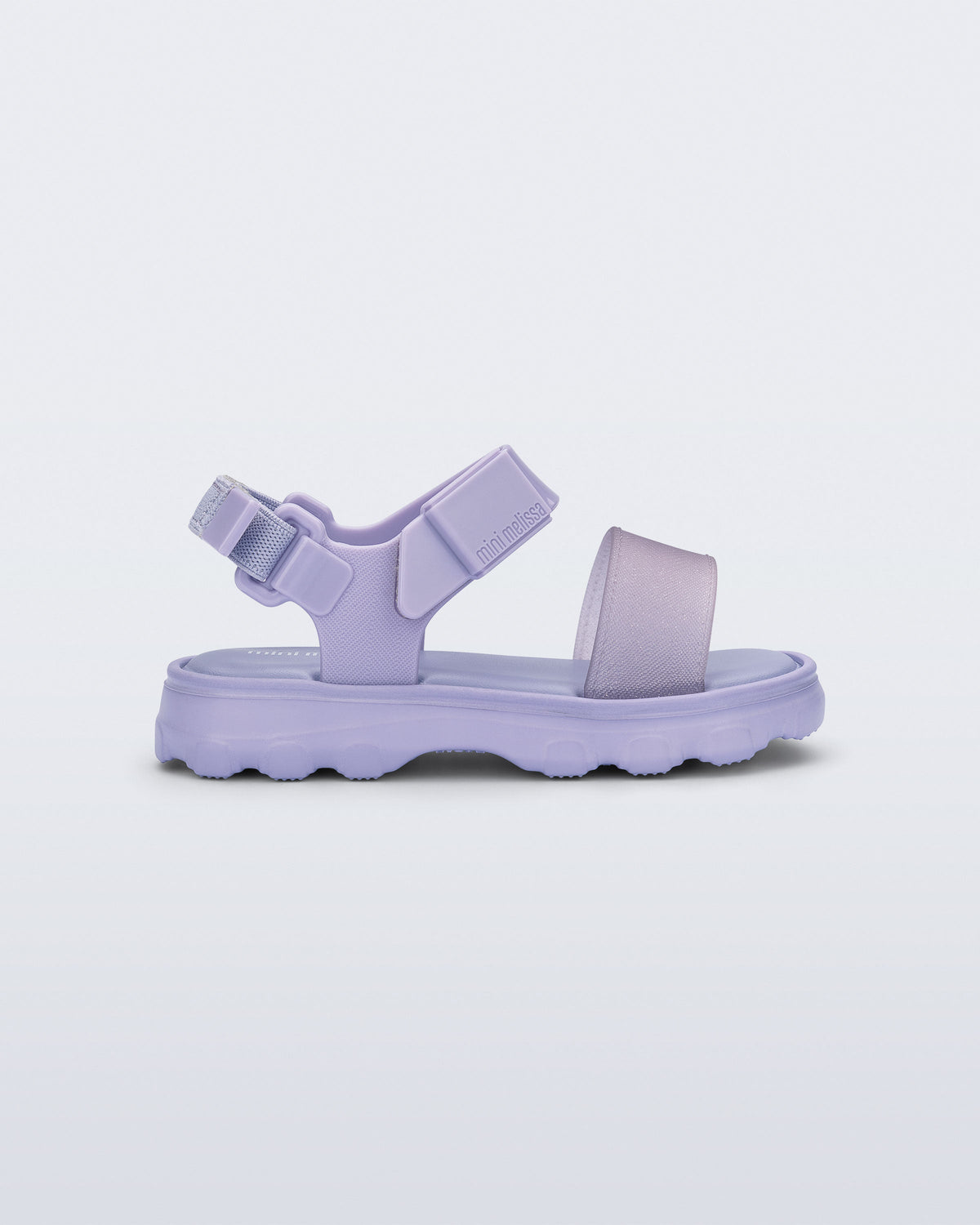 Side view of a lilac baby Kick Off Sandal