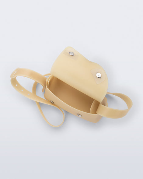 Top view of a beige Cross Bag with adjustable strap