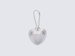 Small silver heart keychain with Melissa logo