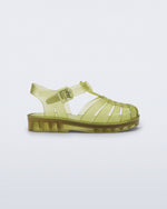 Side view of transparent green Possession fisherman baby sandal