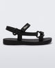 Side view of a black Sun Downtown baby sandal